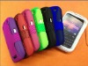 Cross mesh+silicon back cover case for Blackberry Curve 9350 9360 9370