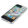 Crystal Frame Silver Metal Hard Case for iPhone 4 4G