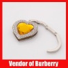 Crystal Heart hook purse bag handbag hanger