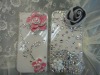 Crystal bling hard case Protector cover for iphone 4/4S,for iphone 4/4S High Quality and fashionable stone grain Hard Case Cover
