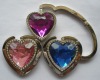 Crystal heart-shaped bag holder