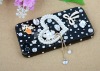 Crystal rhinestone bling cell phone cover with heart-shaped