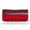 Crystal satin evening clutch bag