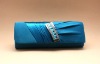 Crystal satin evening clutch bag