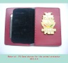 Customised zinc alloy police badge wallet in red colour