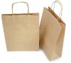 Customized brown kraft paper bag with paper  handle