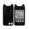 Cute Black Cat Style Soft Plastic Back Cover Case for iPhone 4 IP-575