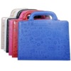 Cute Cartoon Handbag Stand Leather Case for iPad 2