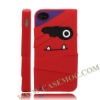 Cute Devil Silicone Case Cover for iPhone 4 with Screen Protector(Red)