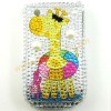 Cute Giraffe With Swim Ring Design Bling Case Rhinestone Detachable Cover For Blackberry Curve 8520