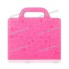 Cute Girl Portable Leather Bag Cover for iPad 2(hot pink)