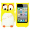 Cute Owl Design Yellow Silicon Case Gel Cover Skin For iPhone 4/4s