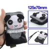 Cute Panda Style Soft Leather Pouch Bag for Mobile Phone (Black)