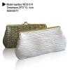 Cute clasp silver and lime clutch evening bag for lady