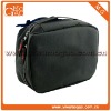Cute design double zipper black terylene small portable clutch unisex makeup bag