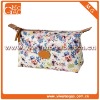 Cute fancy small ziplock colourful flower pattern leather cosmetic bag organizer