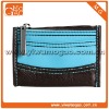 Cute fashion key chain zipper closure black blue nylon coin wallet