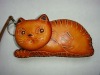 Cute kitty genuine leather coin purse