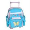 Cute pink and blue two-tone butterful trolley school bag