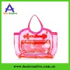 Cute pink fashion printing pvc beach bag