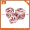 Cute polka dots pink ziplock polyester travel cosmetic box