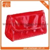 Cute snap closure satin red fashion lady small makeup bag