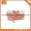 Cute sweet small wrist pink PU travel cosmetic pouch
