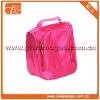 Cute white dots satin,small portable red travel cosmetic packaging