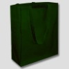 Dark Green cotton shopper bags with long handles and a gusset