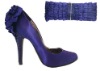 Dark Purple Satin ladies shoes and matching bags