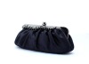 Dark blue satin clutch EVENING bag/ clutch BAG