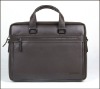 Dark coffee leather briefcase