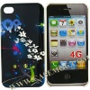 DarkBlue Sky With Flower Glossy Hard Case for iPhone 4
