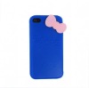 Deep bule soft silicone  case for iphone 4
