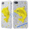 Deluxe 3D Dolphin Rhinestone Case for iPhone 4