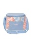 Deluxe Blue & Coral Canvas Cooler Bag/Lunch Box