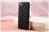 Deluxe Leather Chrome Hard Case Cover for iPhone 4S 4G AT&T CDMA