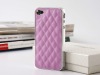 Deluxe White Genuine Leather Chrome Case Cover for iPhone 4S 4 4G