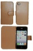 Deluxe snap-in Leather Case  in coffee  for iPhone4G