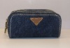 Denim cosmetic bag with high quality