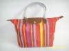 Design fashion colorful stripes shoulder bags for women