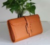 Design ladies orange leather hand bags