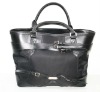 Design women style black genuine leather handbags