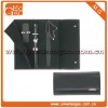 Designer black leather key holder billfold wallet