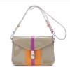 Designer mixed color  real leather shoulder  bags women