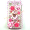 Detachable Flowers Around Heart-Shaped Design Rhinestone Hard Cover Protector Case for Samsung Galaxy S i9000