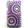 Detachable Purple Concentric Circles Design Diamond Hard Case Cover Skin for Samsung Galaxy S i9000