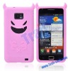 Devil Shaped Silicone  mobilephone case for Samsung Galaxy S2 i9100(Light pink)