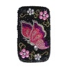 Diamond Back Cover for Samsung i9000 Black/Pink Butterfly