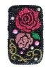 Diamond Back Cover for Samsung i9000 Black/Pink Rose 092-129